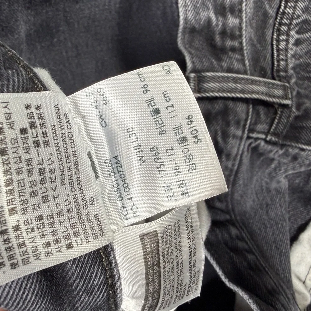 Levis 501 Mens Original Fit Straight Leg Button Fly Black Denim Jeans 38x30